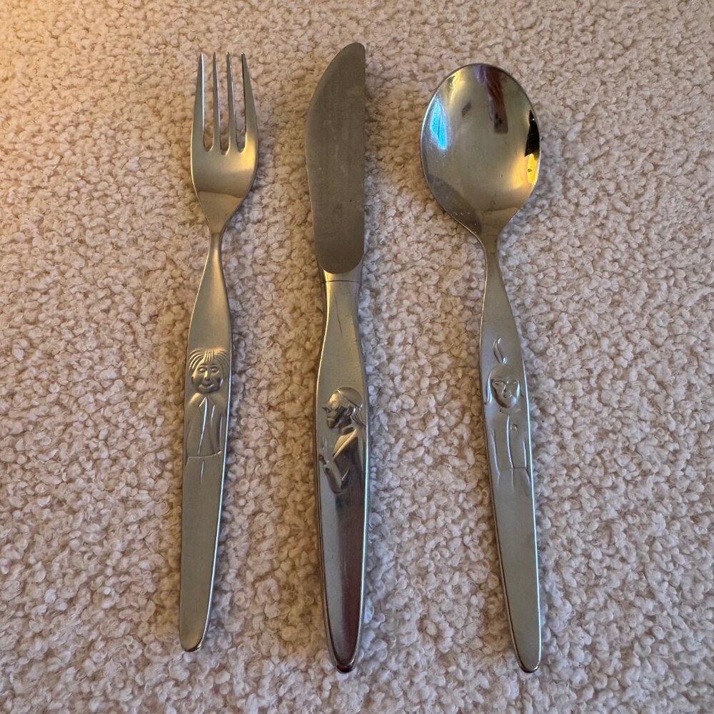 Vintage Max and Moritz - WMF Cromargan Childrens 3-Piece Flatware Set